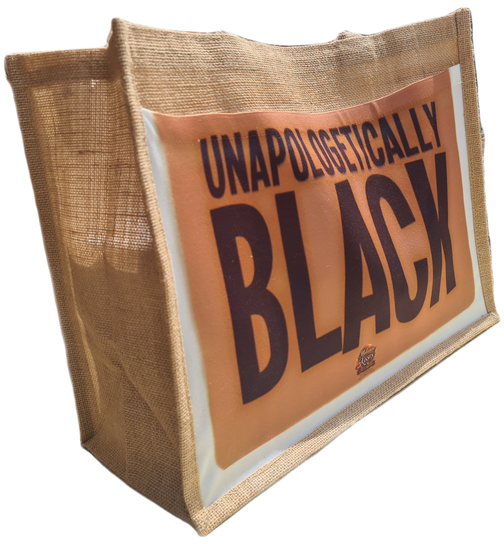 Melanin Kisses Jute Bag with Front Pocket