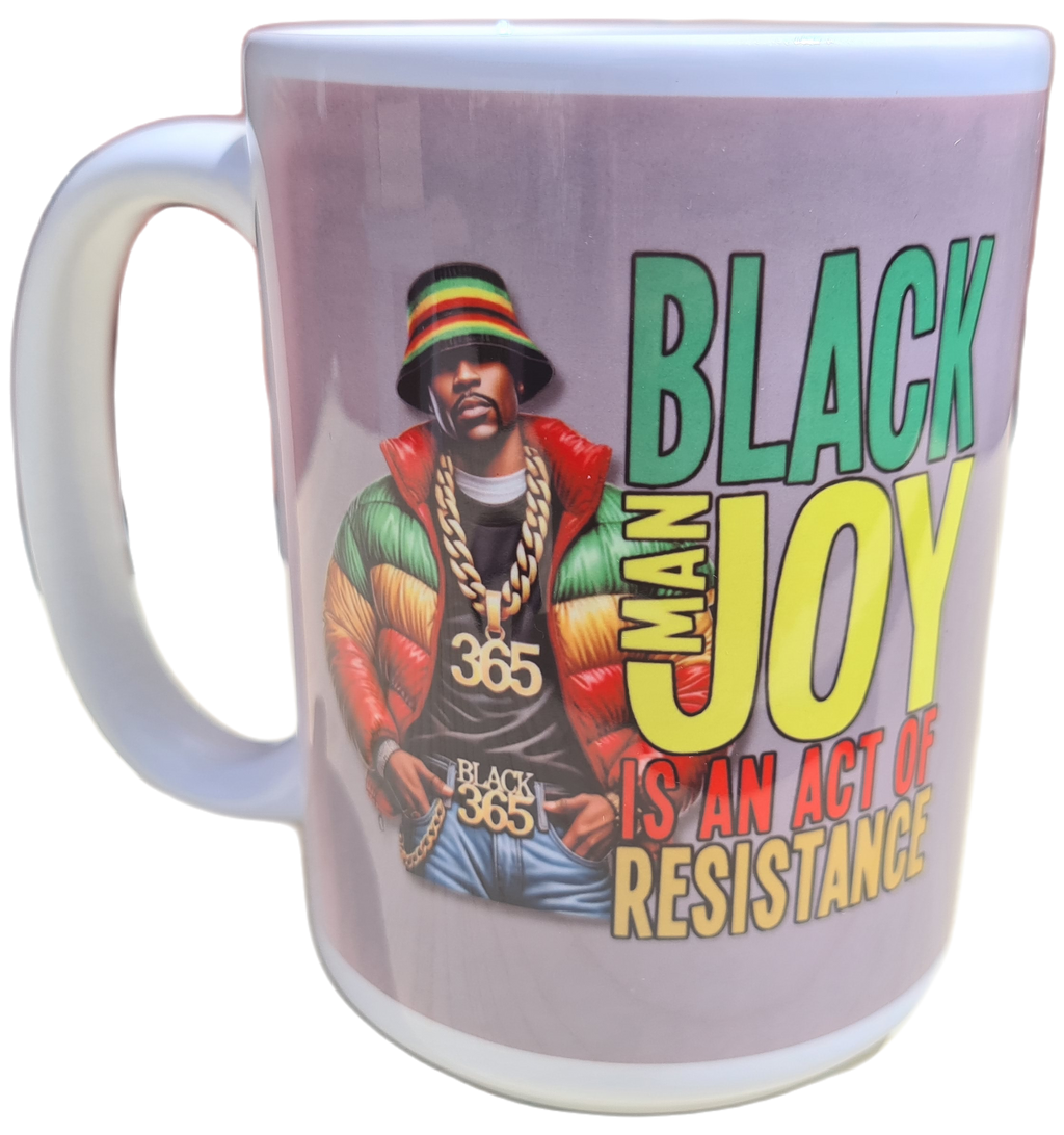 Black Man Joy Is an Act of Resistance Ceramic Mug
